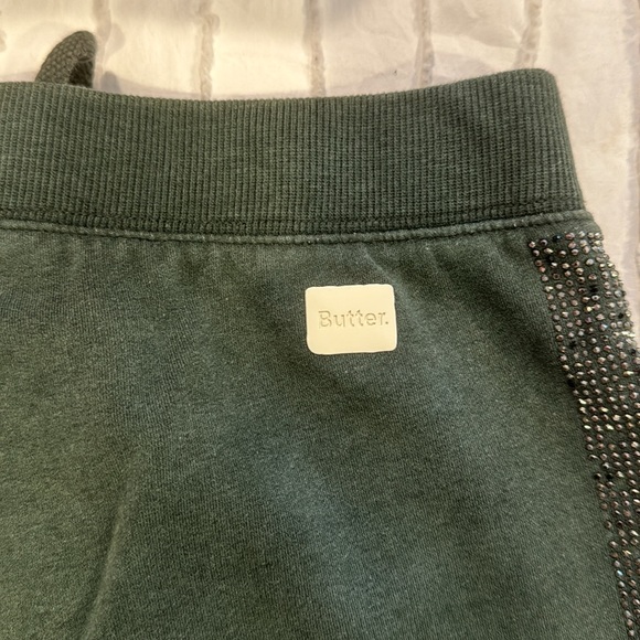 Xs Butter super soft army green sweatpant joggers with sparkle stripe - Picture 5 of 6
